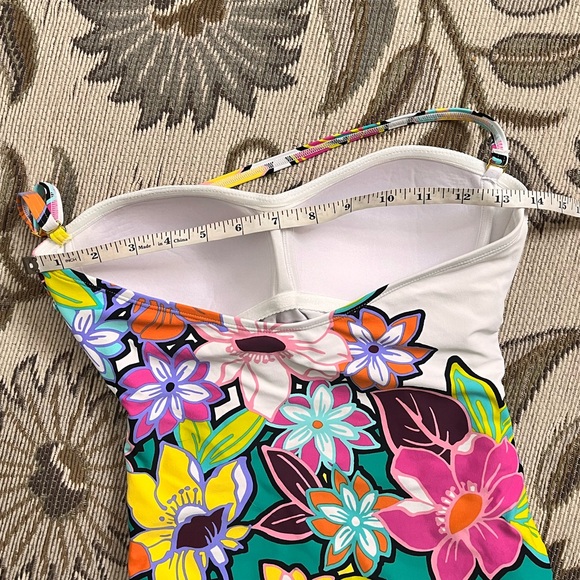 Bleu Rod Beattie Swimsuit Color Crush Shirred One Piece Strapless 8 - Picture 4 of 6